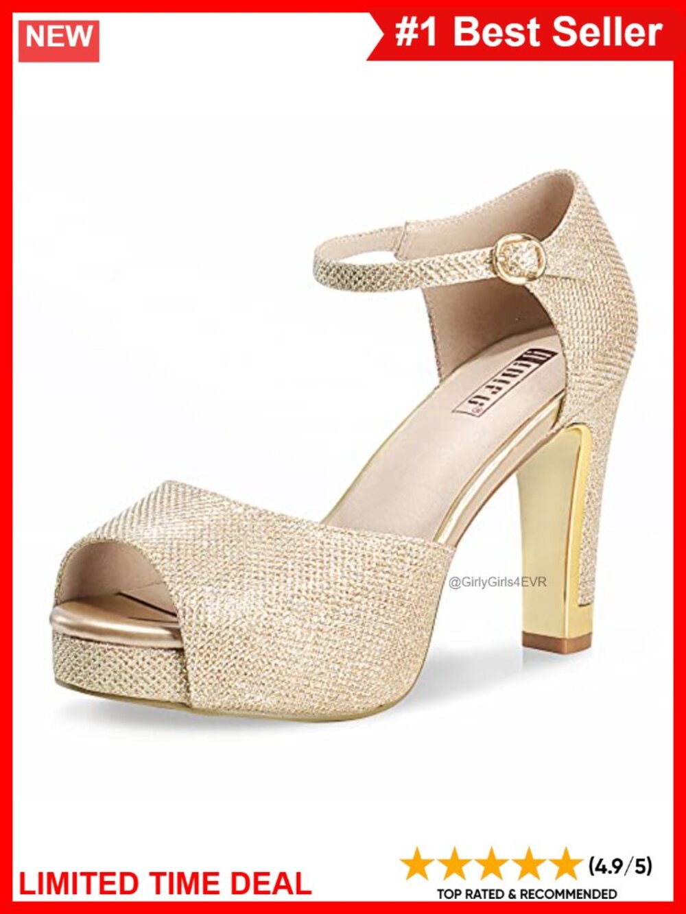 Platform Peep Toe Chunky High Heels Lace Ankle Strap Sandals for Wedding Party